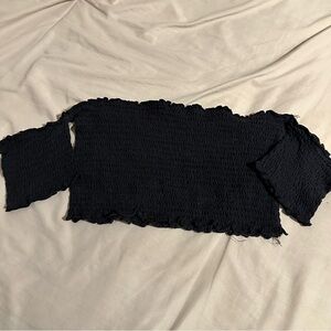 Zara Black Smocked Top